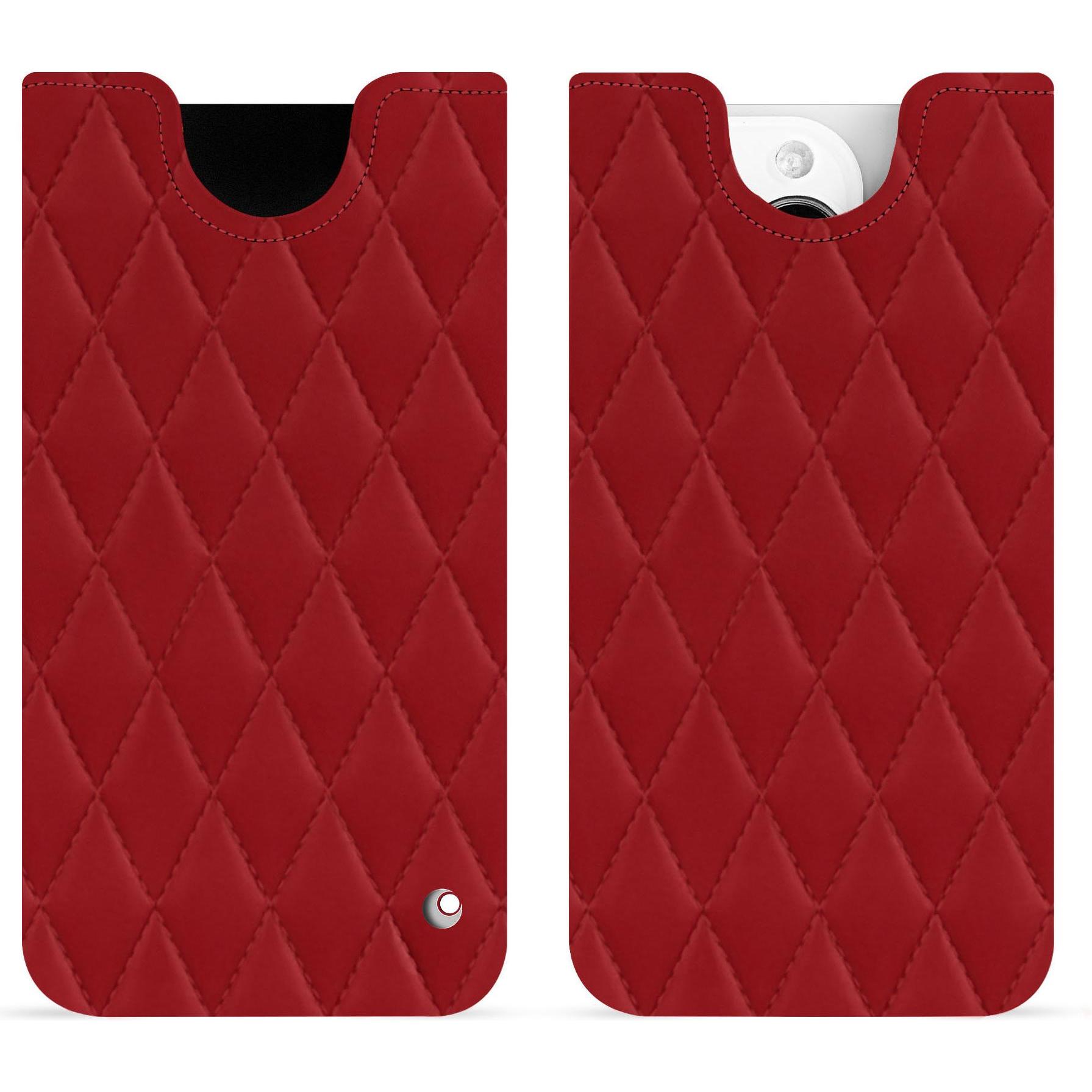 Noreve Lederschutzhülle (Apple iPhone 15 Pro), Smartphone Hülle, Rot
