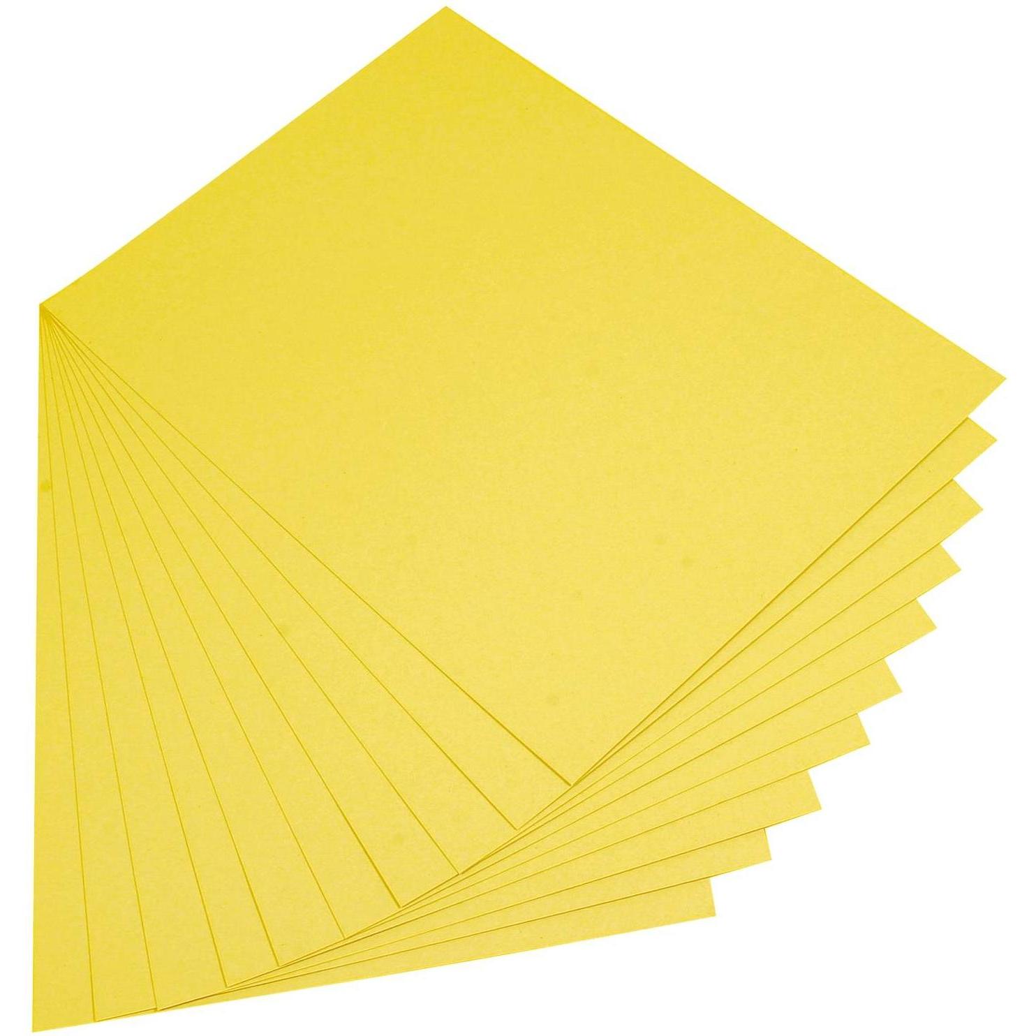 Folia, Bastelpapier, Tonpapier, DIN A4, 130 g/qm, zitronengelb (130 g/m², 100 x)