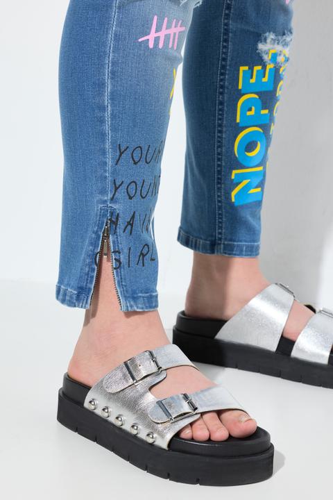 Actual product image Angel of Style Irma jeans, slim fit, allover print, 5-pocket (50)