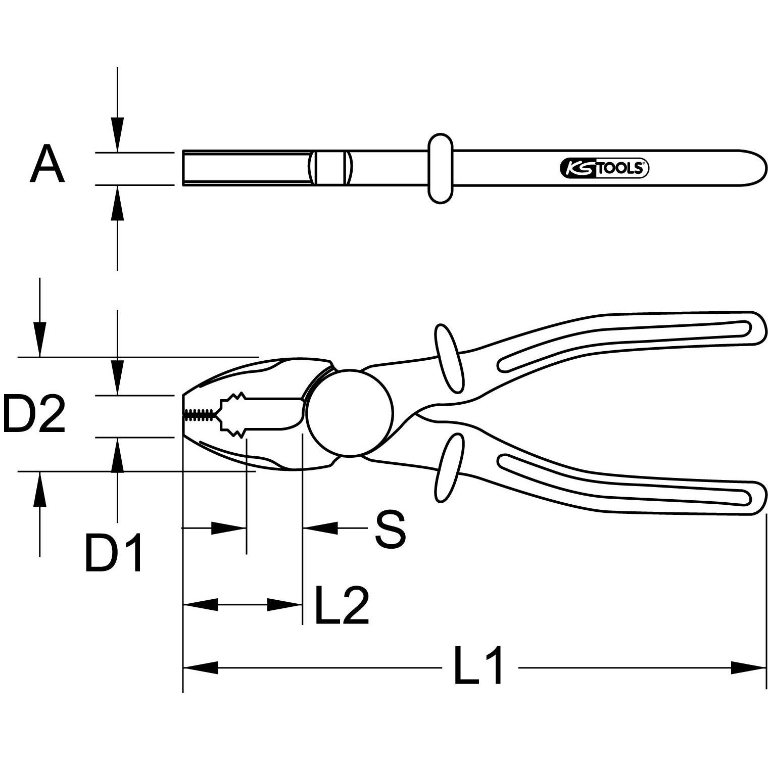 Thumbnail - KS Tools, Zange, Kunststoff-Kombizange mit Schutzisolierung, 200mm (200 mm)
