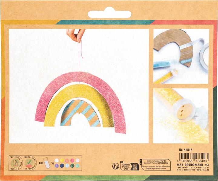 Actual product image Folia Organic Glitter Rinbow L Glitter assorted colours (10 x)