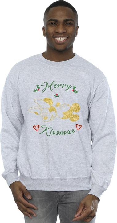 Actual product image Disney Mens Mickey Mouse Merry Kissmas Sweatshirt (XL)