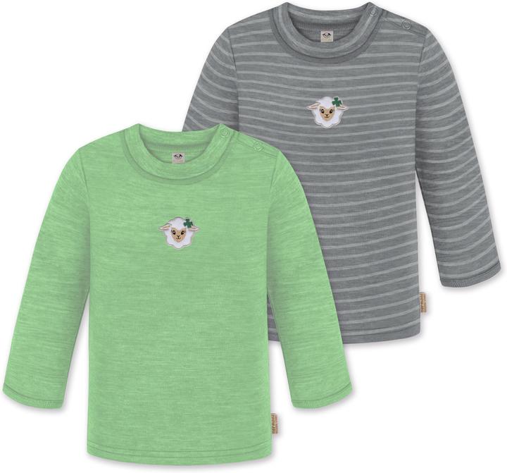 Produktbild Normani 2er Pack Baby Merino Longsleeve „Taupo" - 9473 (62, 68)
