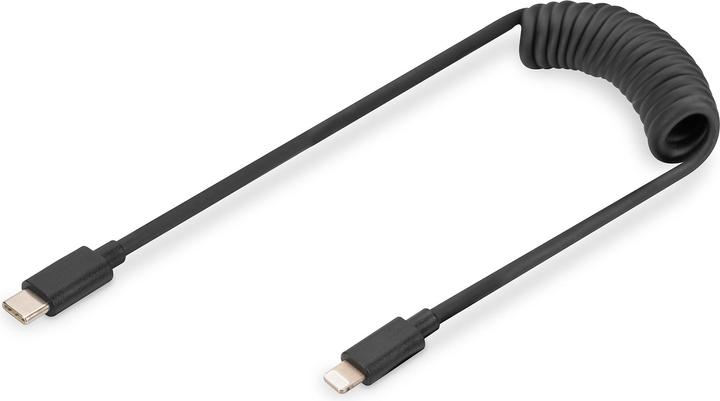 Produktbild Digitus USB 2.0 - USB - C auf Lightning Spiralkabel (1 m, USB 2.0, 60 W)