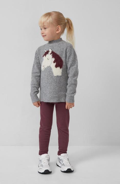 Produktbild s.Oliver Strickpullover Strickpullover mit flauschigem Pferde-Motiv (92, 98)