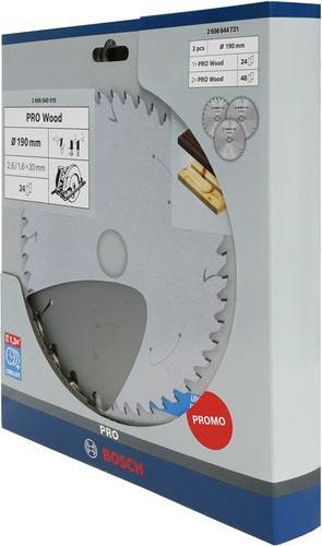 Productafbeelding Bosch Professional Zubehör Promo 3er Pack, 190 mm Pro Wood