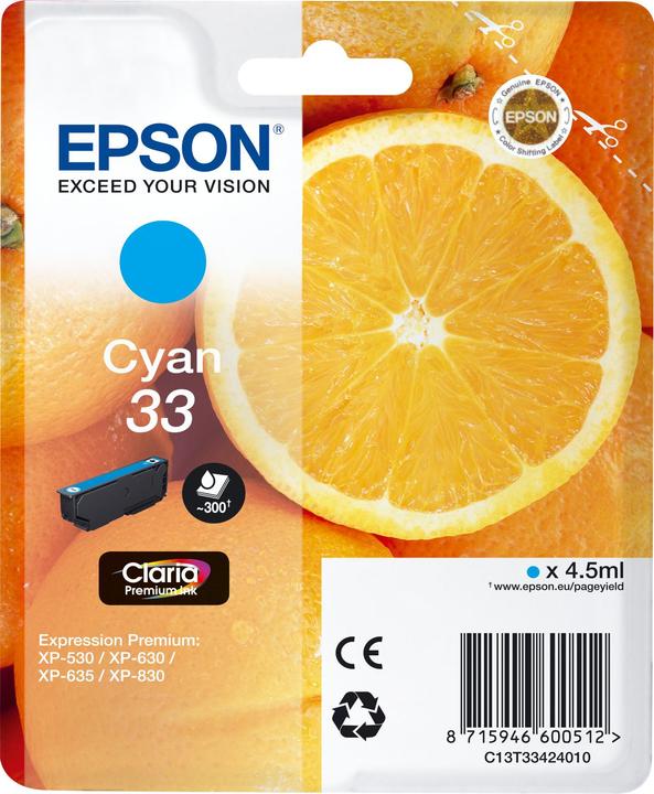 Actual product image Epson 33 Claria Premium (C)