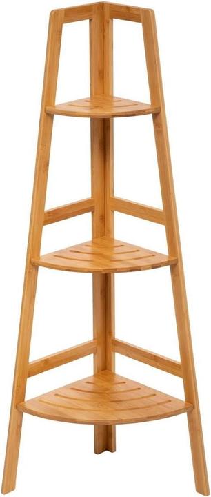 5Five Eckregal mit 3 Ebenen - Bambus (31.90 x 31.50 x 103 cm)