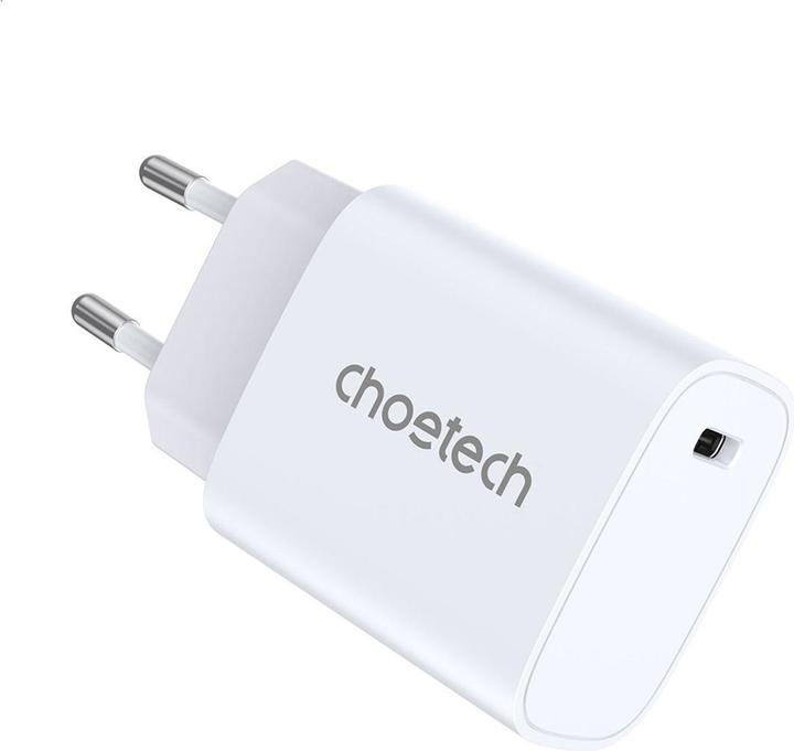 Produktbild Choetech 20W Typ C WandladegerÃ¤t WeiÃ EU Q5004 EU (20 W, 1 Port)