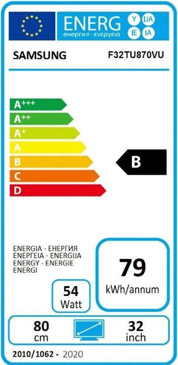 Energielabel Samsung F32TU870VP (3840 x 2160 Pixels, 32")