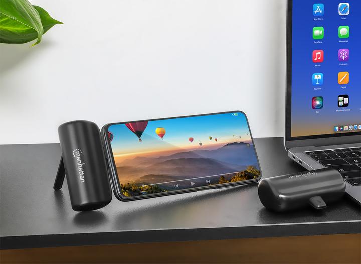 Produktbild Manhattan PD Powerbank 5000mAh Typ-C St. 20W schwarz (5000 mAh, 20 W, 18.50 Wh)