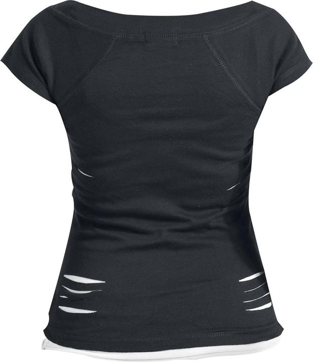Actual product image Spiral Womens/Ladies Bright Eyes Ripped 2 in 1 T-Shirt (XL)