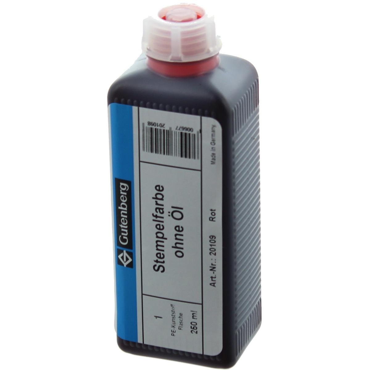 Gutenberg, Stempel, Stempelfarbe ohne Öl 250ml rot