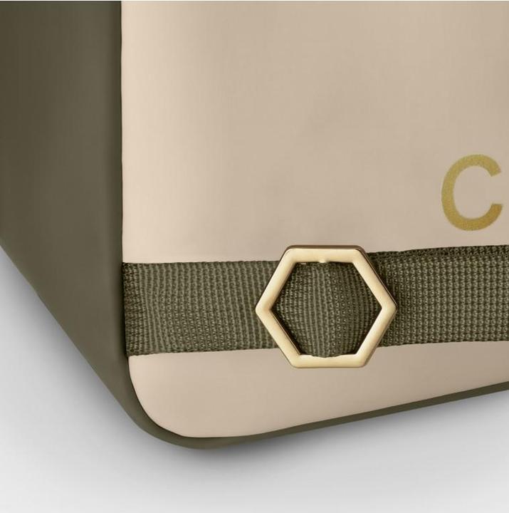 Actual product image Cluse Nuitée Petite Backpack, Dark Green Beige, Gold Colour (6.80 l)