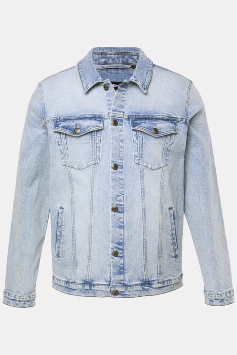 Men+ Jeansjacke, bleached Denim, Brusttaschen, bis 7 XL