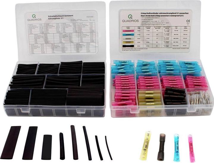 Produktbild Quadrios Stossverbinder Set Schrumpf Crimpverbinder und Schrumpfschläuche 1140 Teile