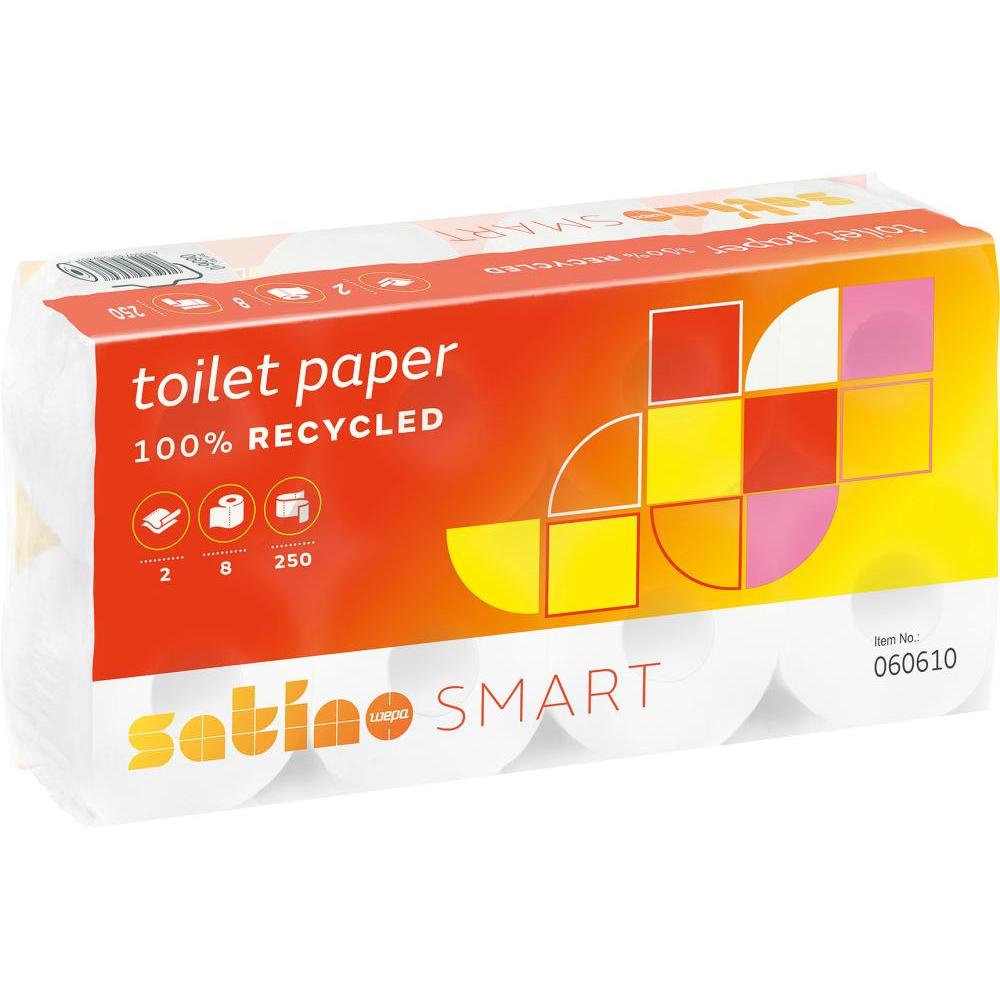 Wepa, Toilettenpapier, Toilettenpapier Satino Smart 060610, 2-lagig, Packung à 8 x 8 Rollen (64 x)