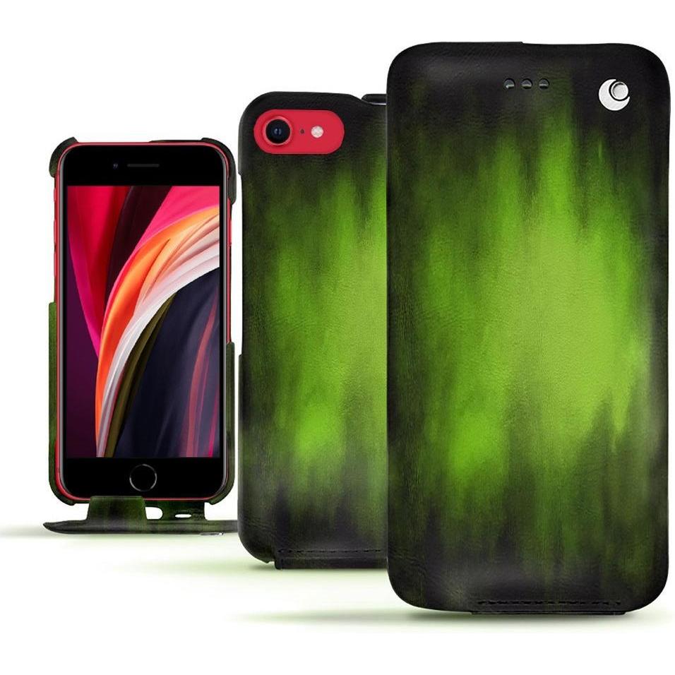 Noreve Lederschutzhülle vertikal (Apple iPhone SE (2nd Gen), Apple iPhone SE (3rd Gen)), Smartphone Hülle, Grün