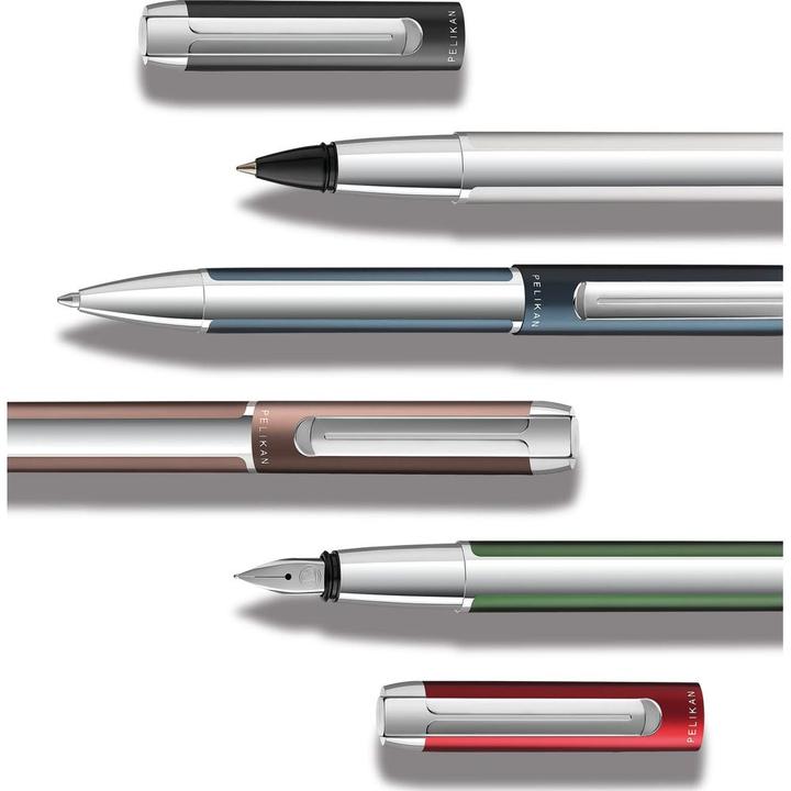 Actual product image Pelikan Rollerball Pura, Bordeaux (Bordeaux red, Silver, 1x)