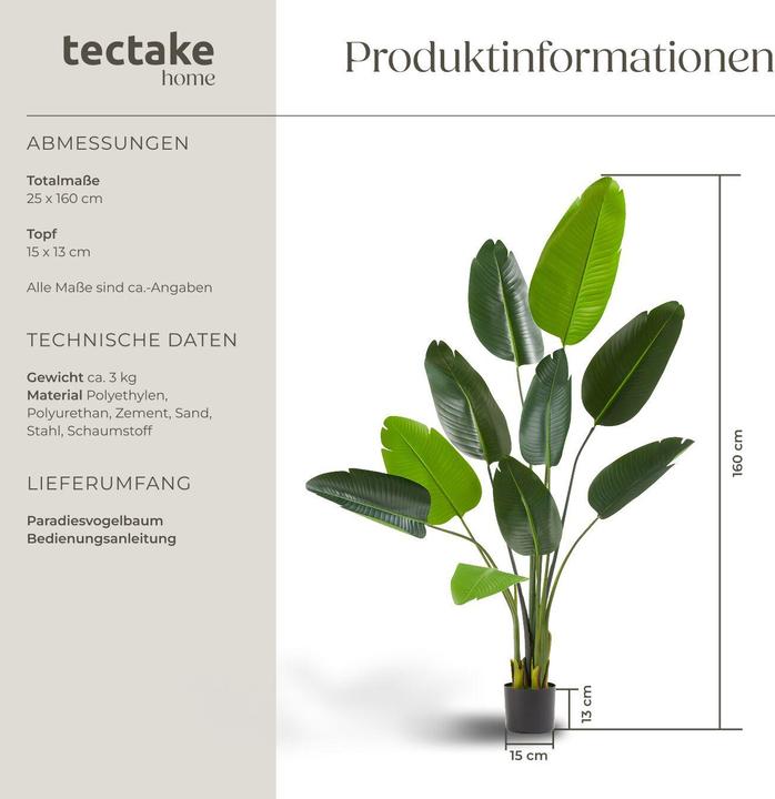 Image du produit tectake Arbre oiseau de paradis Tropic (160 cm)