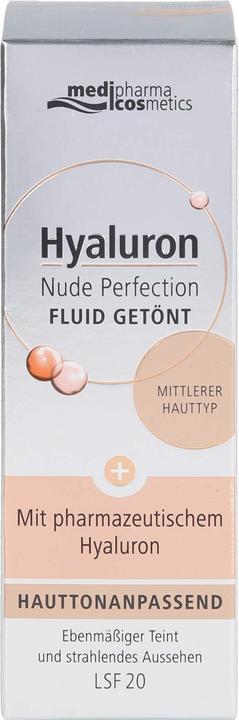 Produktbild Medipharma cosmetics Hyaluron Nude Perfection Fluid getönt mittlerer Hauttyp L20, 50 ml Creme (50 ml, Getönte Tagescreme, SPF 20)