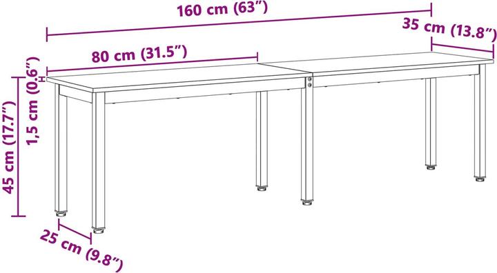 Produktbild vidaXL Moderne Bänke (160 cm)