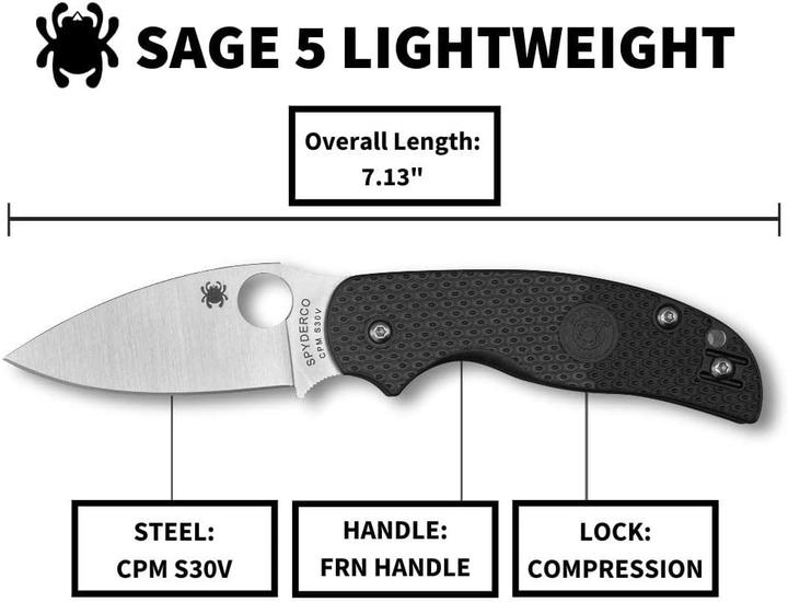 Actual product image Spyderco Sage 5 FRN (7.60 cm)
