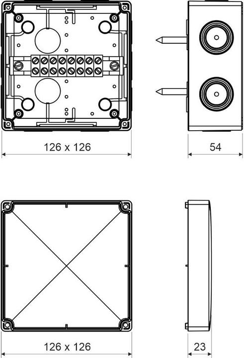 Actual product image Kopos Electrical installation box with functional integrity, with double terminal strip