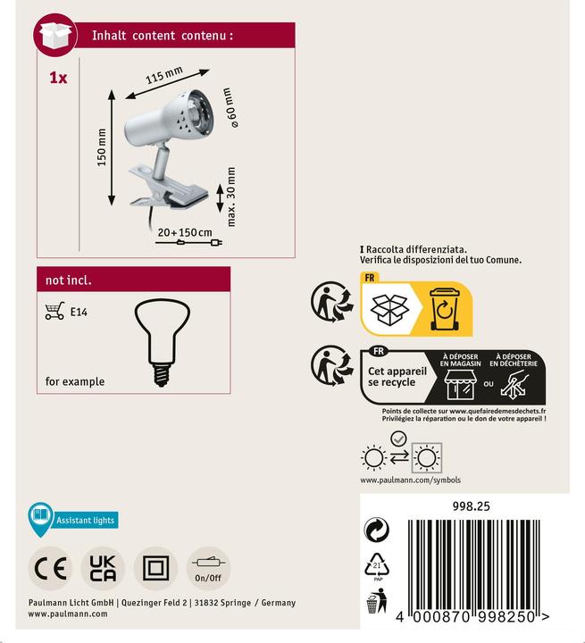 Actual product image Paulmann Assistent Gryps (E14)