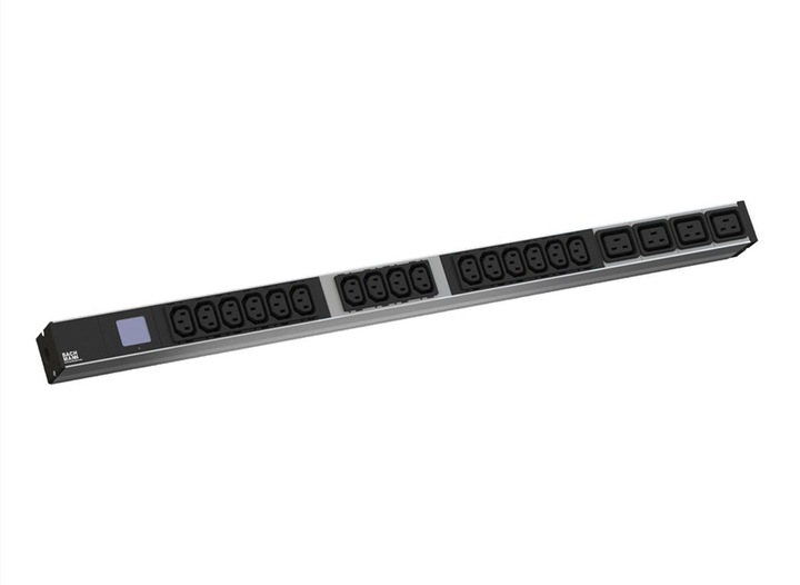 Actual product image Bachmann BN0500 48.26cm 19inch PDU 1U 16xC13 4xC19 power measurement connection CEE 16A blue