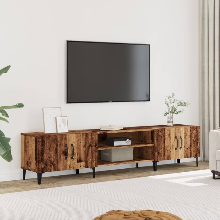 Image du produit VidaXL TV Schrank Tisch Lowboard Fernsehschrank Fernsehtisch Altholz-Optik (180 x 31.5 x 40 cm)