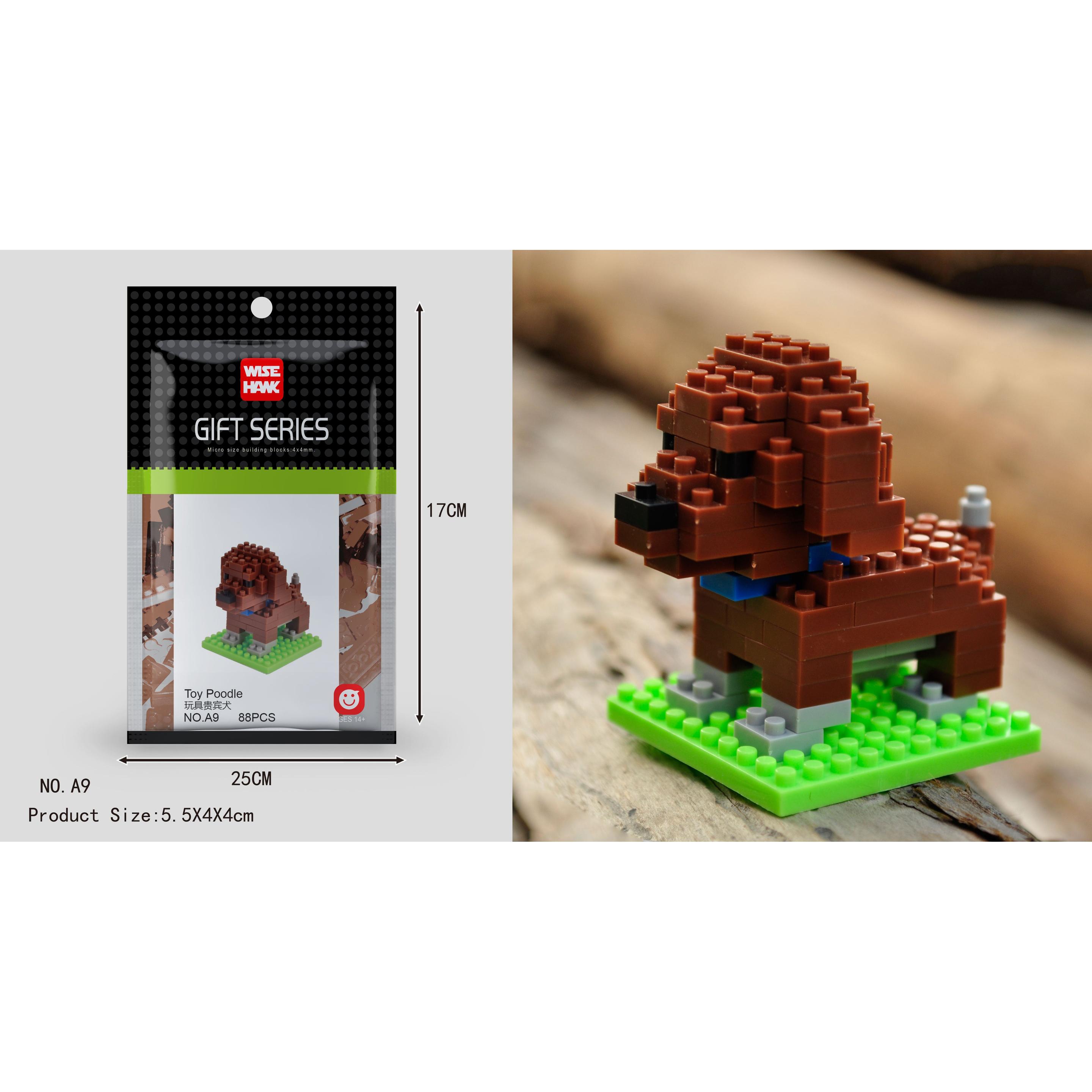 Tinisu Toy Pudel Figur Bausteine Modell LNO Micro-Bricks