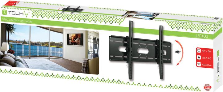 Produktbild Techly Klammer für LCD TV - Schwarz - Bildschirmgrösse: 106.7-203.2 cm (42"-80") (Wand, 80", 80 kg)