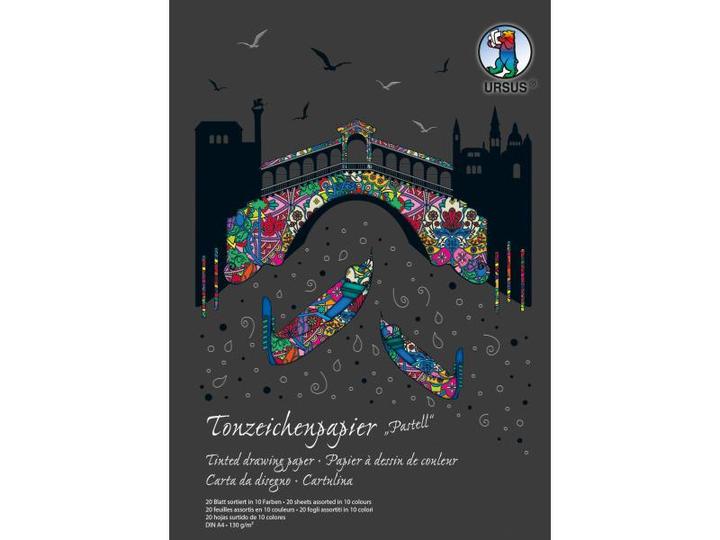 Produktbild Ursus Tonzeichenpapier A4, 20 Blätter à 10 Farben (130 g/m², 20 x)