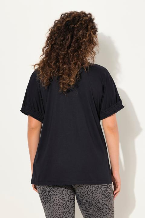 Immagine prodotto Ulla Popken T-shirt con modal e mezze maniche con ruche (46, 48)