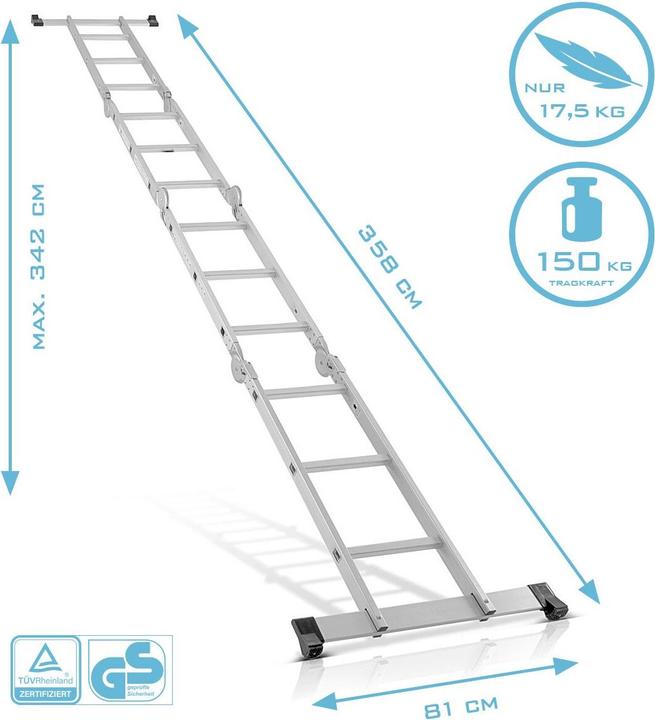 Immagine prodotto Stahlwerk ML-356-ST Mehrzweckleiter (Scaletta multiuso, 232 cm)