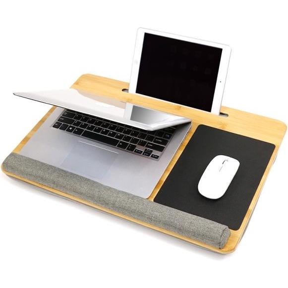 Twinco, Zubehör Büromöbel, TWIN Laptop desktop with soft pads Bambus 550x365x75 mm
