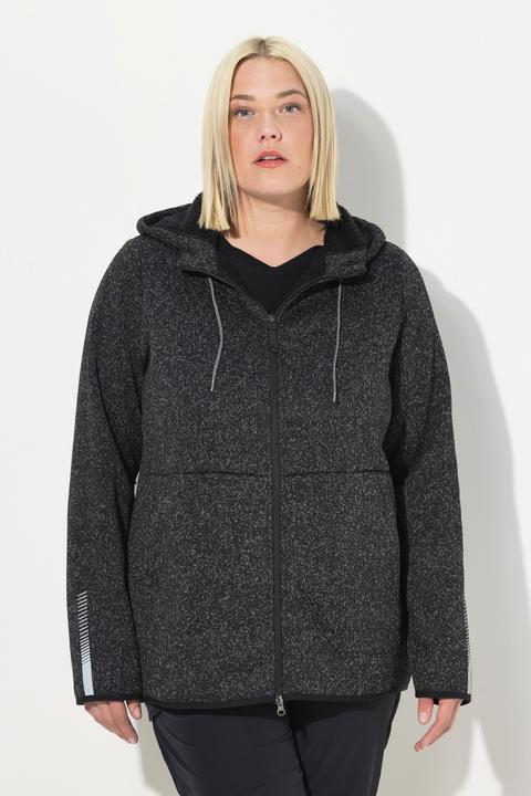 Produktbild Ulla Popken Strickfleece-Jacke, Teddyfleece, 2-Wege-Zipper, Reflektor (42, 44)