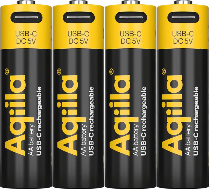 Actual product image Aqiila - USB-C Rechargeable Battery - Size AA - 2000 mAh - 4 pack (4 pcs., AA, 2000 mAh)
