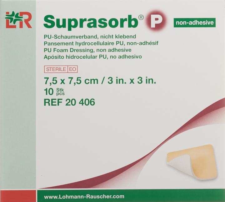 Produktbild Suprasorb Schaumverband 7.5x7.5cm nicht klebend (10 x)