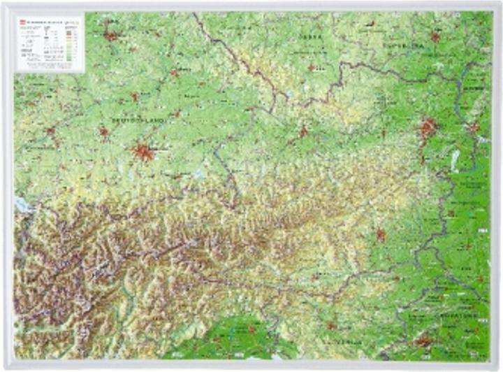3D relief map Austria