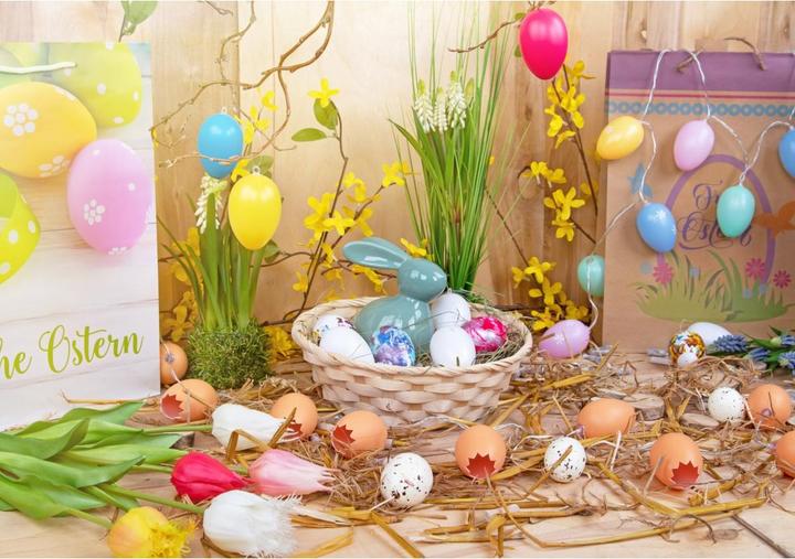 Productafbeelding Idena Plastic eieren 6cm 100 stuks wit met hanger