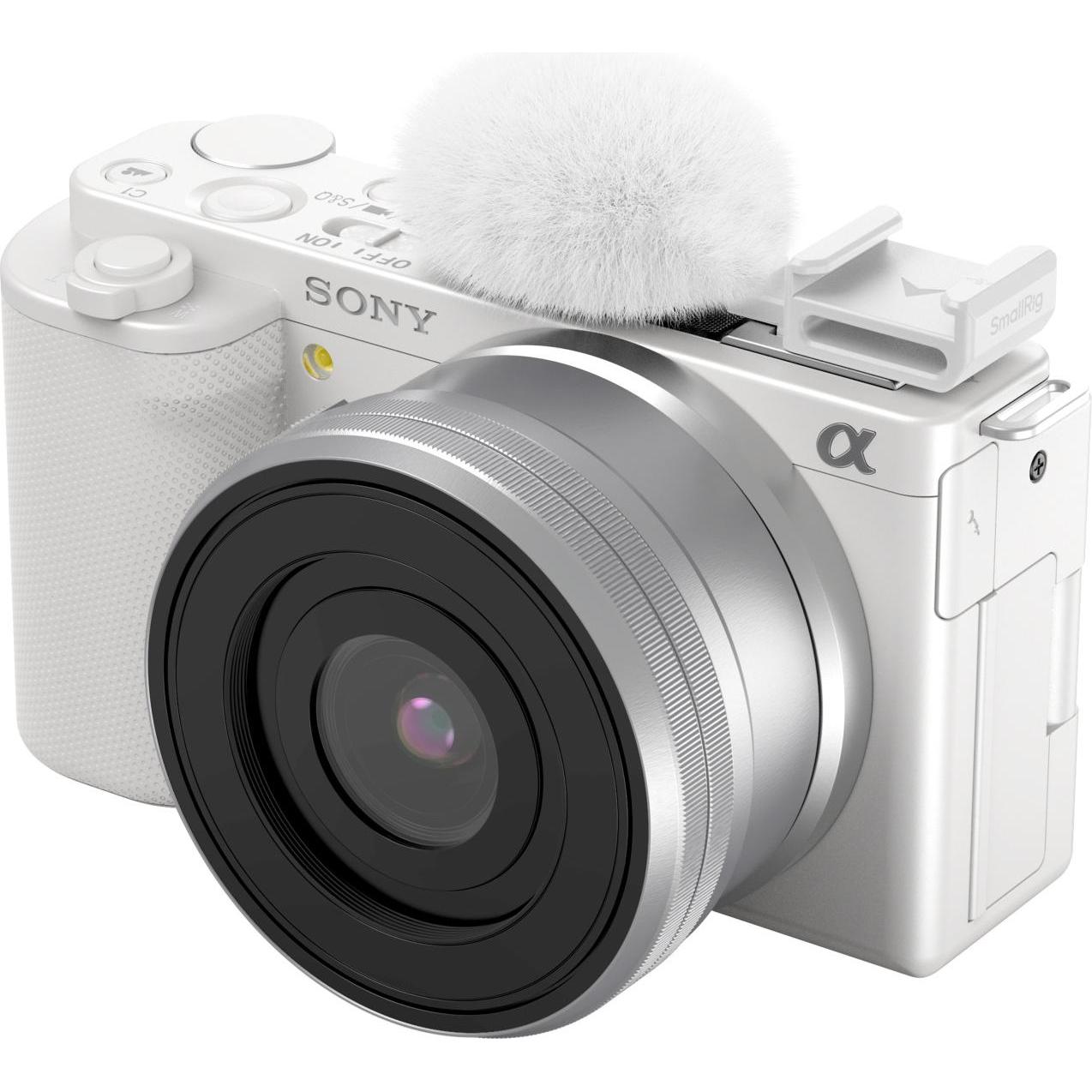 SmallRig Cold Shoe Adapter with Furry Windscreen (White) for Sony ZV series cameras 4734, Video Zubehör, Weiss