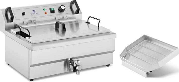 Royal Catering Fettbackgerät Donut Berliner Fritteuse Backwaren Backgerät Edelstahl 16 l 3000 W