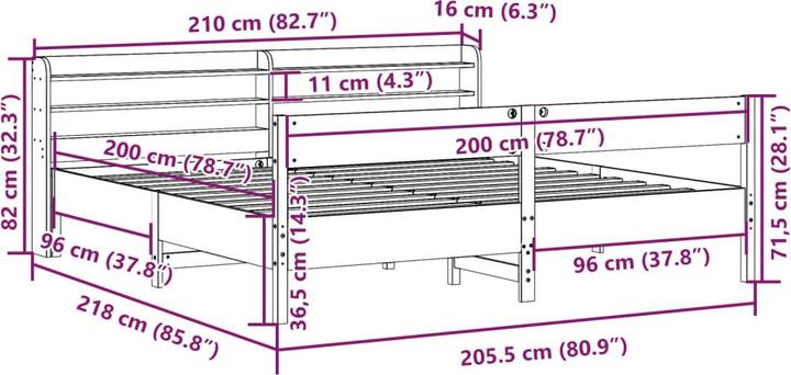 Image du produit vidaXL Bettgestell (200 x 200 cm)