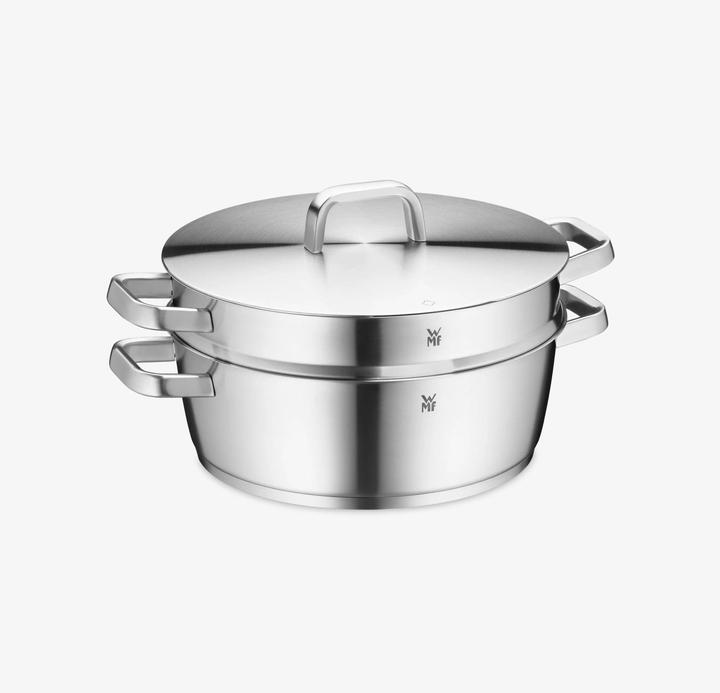Produktbild WMF Bräter mit Dampfgareinsatz stahlgrau (Edelstahl, 28 x 20.20 cm)