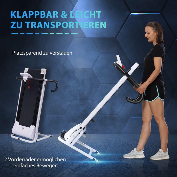 Produktbild Swisshandel24 motorisiertes Laufband für Zuhause Heimtrainer Fitnessgeräte Klappbar mit 12 Programmen und Handyhal
