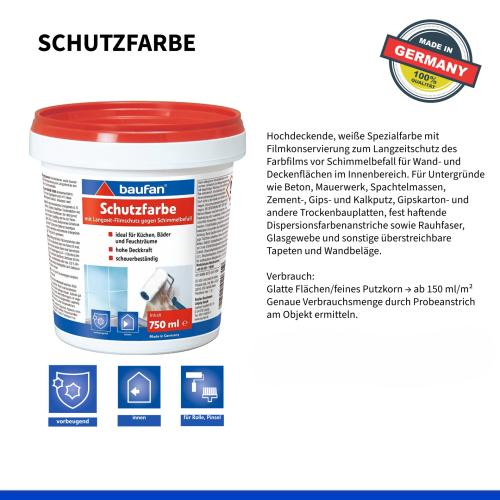 Actual product image Baufan Protective paint 750 ml (White)