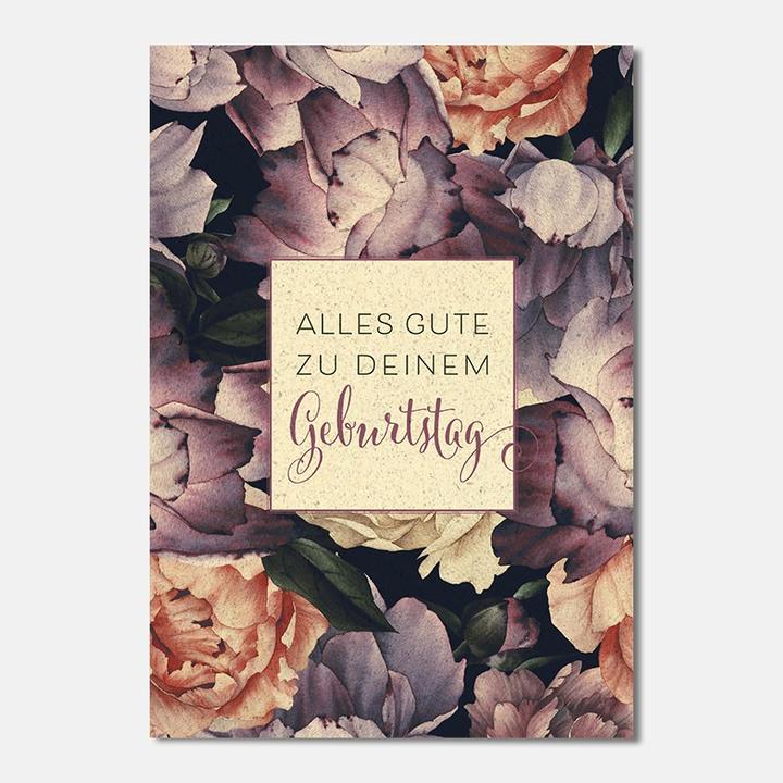 Produktbild Geburtstagskarte Graspapier - Blumen (1 Stk.)