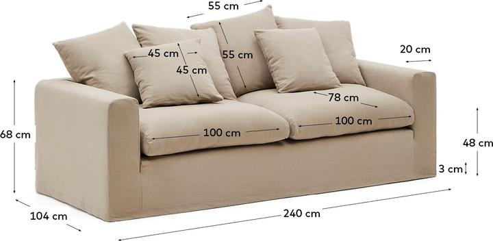 Actual product image Kave Home Nora (3-seater)